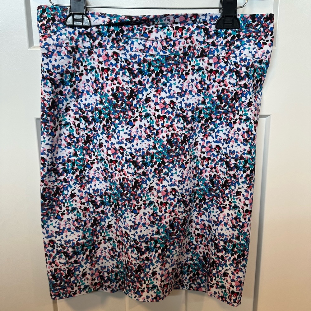 Margaret M Pink and White Knee-Length Pencil Skirt